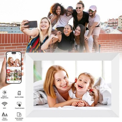 10,1 Zoll Bilderrahmen Digitaler Fotorahmen Groß Hi Resolution WLAN Für Fotos