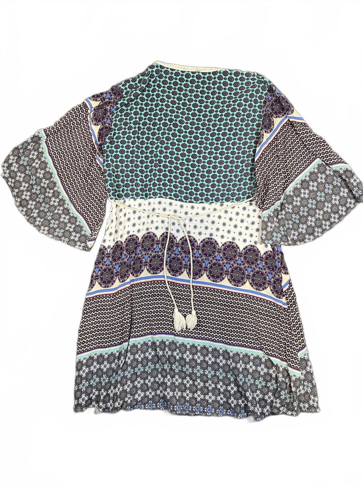 umgee Women's Boho Patchwork Patterned V-Neck Tun… - image 7