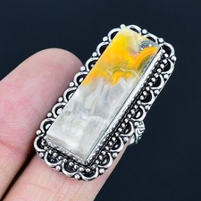 Bumble Bee Jasper 925 Silver Plated Handmade Ring of US Size 7