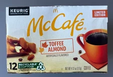 EXP *SEE PICS McCafe Toffee Almond Coffee Pod Brew Holiday 12 K-CUP PODS