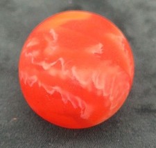 Vintage Rubber Super Ball Bouncy Ball Frosted Orange White Marbleized 1.5" In