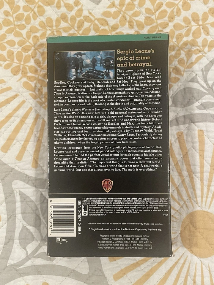 Once Upon a Time in America (2 VHS, 1989) Box Set - Image 2 of 3