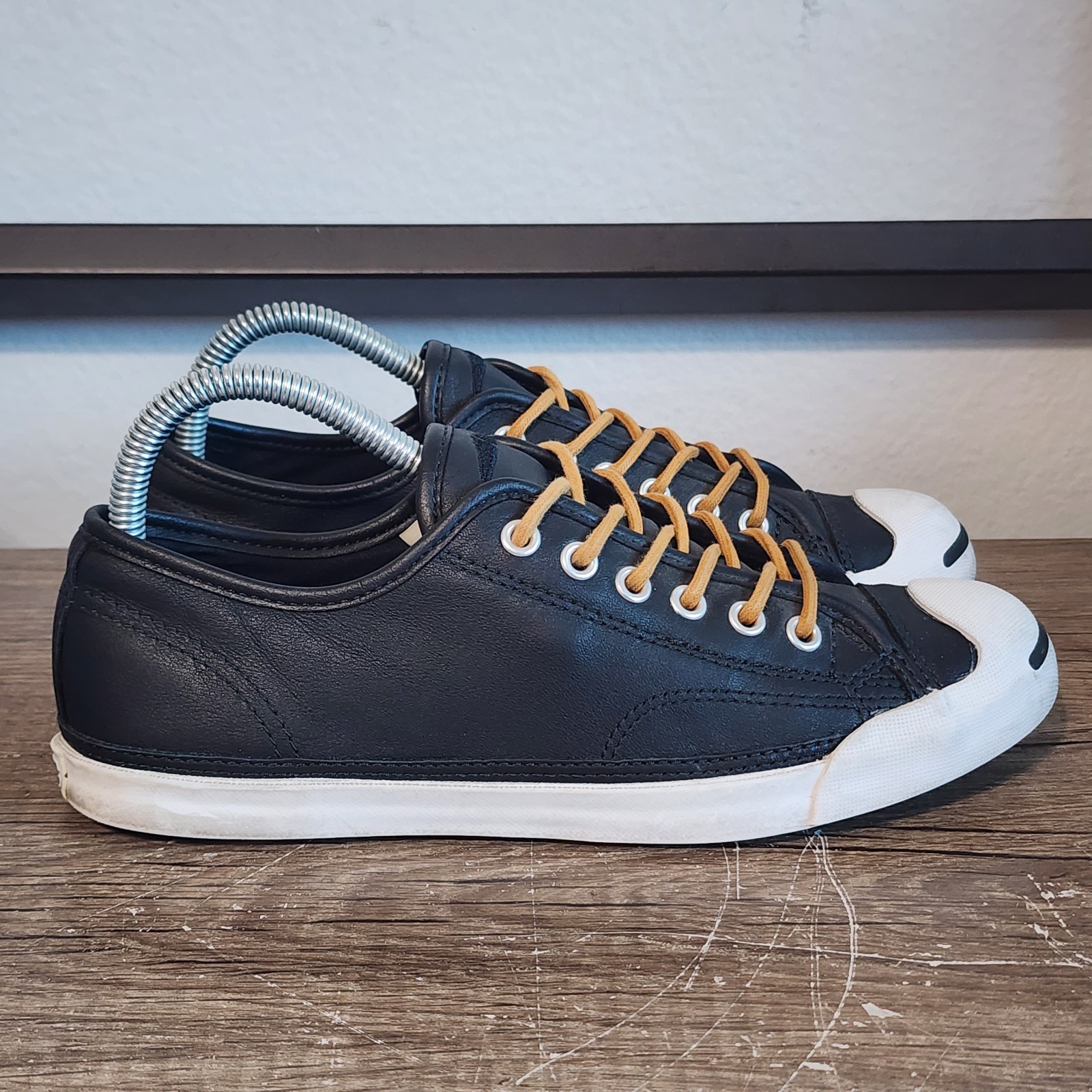 Converse Jack Purcell Ox Women’s Leather Athletic Shoes Sneakers Size 7.5 Black image 3