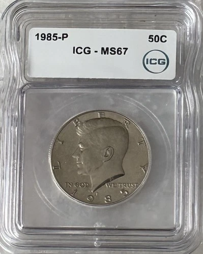 1985-P Kennedy 50c Half Dollar ICG MS67 MS 67 Highest Grade For 1985