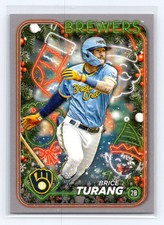 2024 Topps Holiday #H40 Brice Turang Silver Glitter Milwaukee Brewers