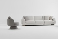 Sofa-Set 4-Sitzer-Sofa Sessel Moderner Stil WeißE Farbe Weiche Armlehnen
