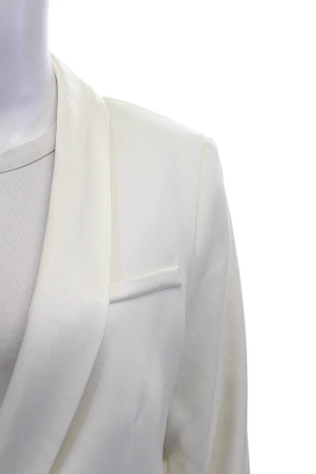 Haute Hippie Womens Single Button Cropped Blazer Jacket White Size Small - Image 2 of 4