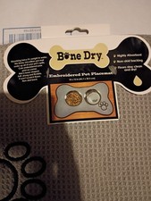 Bone Dry Embroidered Microfiber Pet Mat Light Grey Dog Paw Print Brand new