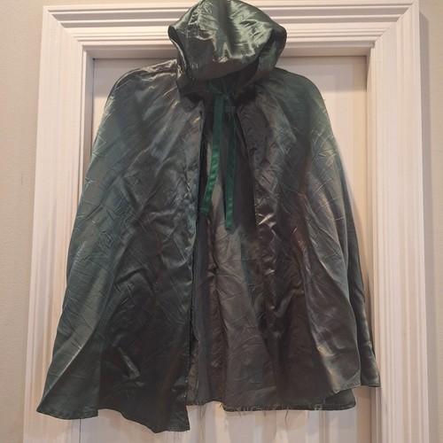 Green Hooded Cape Robin Hood Renaissance Halloween Costume Maid Marian Cosplay