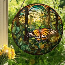 Butterfly 2: Stained Glass Style Window Hanging decor