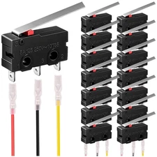 15Pcs Mini Micro Limit Switch SPDT 1NO 1NC 5A 125 250V AC Very Long Straight ...