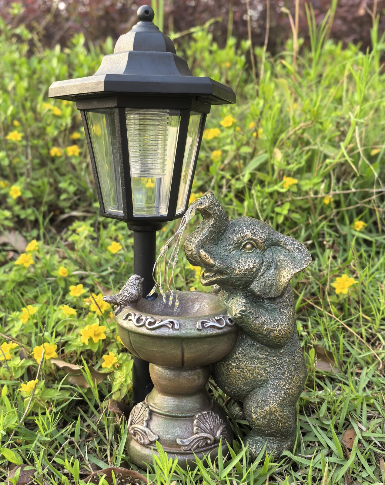 Large 12H Outdoor Garden Elephant Statue for Lawn and Yard Decor