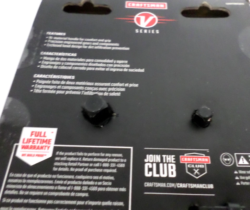 NEW Craftsman V-Series 1/4" 3/8" Comfort-Grip Ratchets + Sockets: 11pc 6pt 3/8" - Image 4 of 4