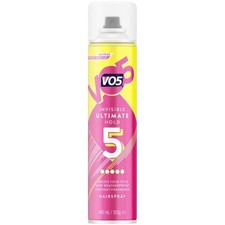 Image of VO5 Invisible Ultimate Hold 5 Hairspray 400ml – Strong Hold, Lightweight & Non-S