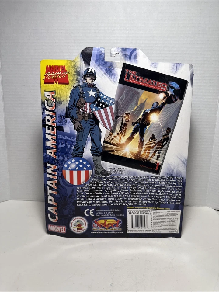 Figura de acción coleccionista DST Marvel Select Ultimates Capitán América 2002 nueva Foto 2 de 4