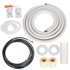 White Install Kit 16 Ft 1/4" - 1/2" Dia. For Mini Split Heat Pump Systems New