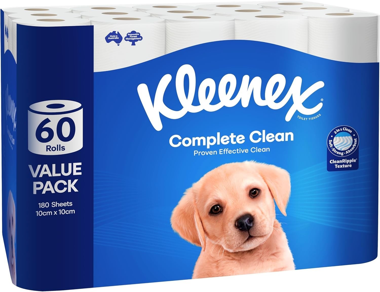 Kleenex Complete Clean Toilet Paper 60 Count (1x60 Rolls) - Packaging May Vary — image 2