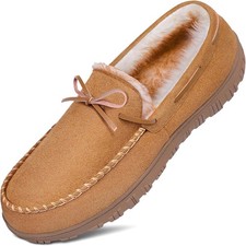 Mens Slippers Indoor Outdoor Memory Foam House Shoes Anti-Slip Moccasins Slipper