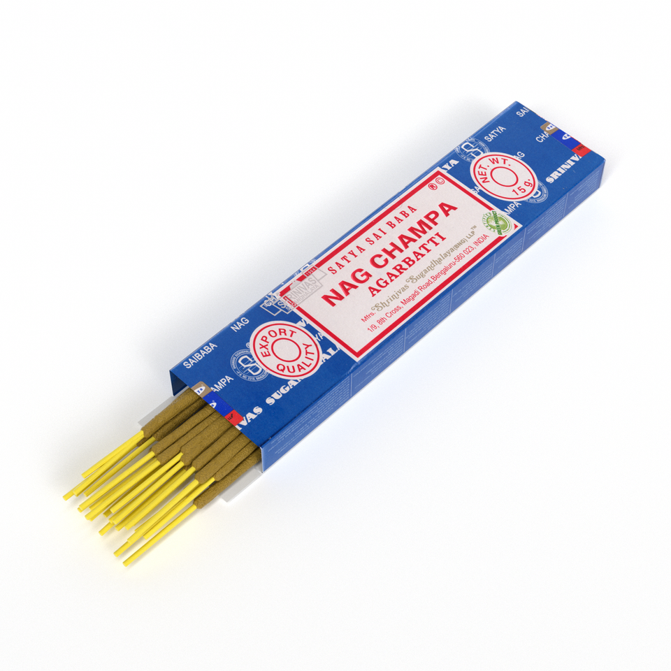 Nagchampa 89018020010230 Satya Sai Baba wierookstokjes, 12 dozen * 12 sticks: 144 stick, 15 g * 12 dozen = 180 g, zwart, 1 x 1 cm