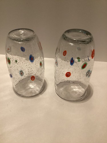 2 Stück - Millefiori Trinkgläser Bubble Art Glas Becher. 5,5" - Bild 10 von 22