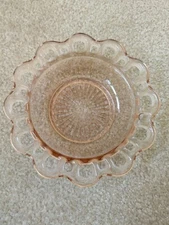VTG BOWL PINK DEPRESSION GLASS ROUND 6.5" DIAMETER 1.5" DEEP EXCELLENT CONDITION