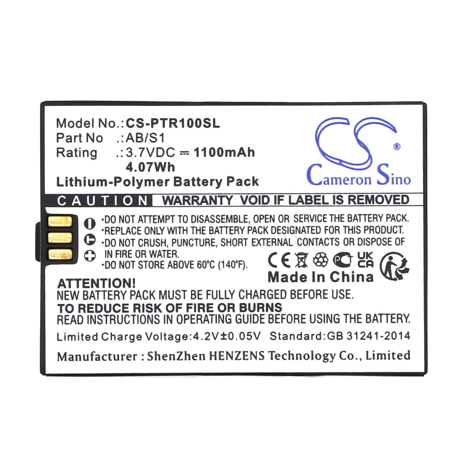 BATTERIE 1100mAh AB/S1 For PROTEAR Bluetooth Headphones Earmuff Ear Defenders