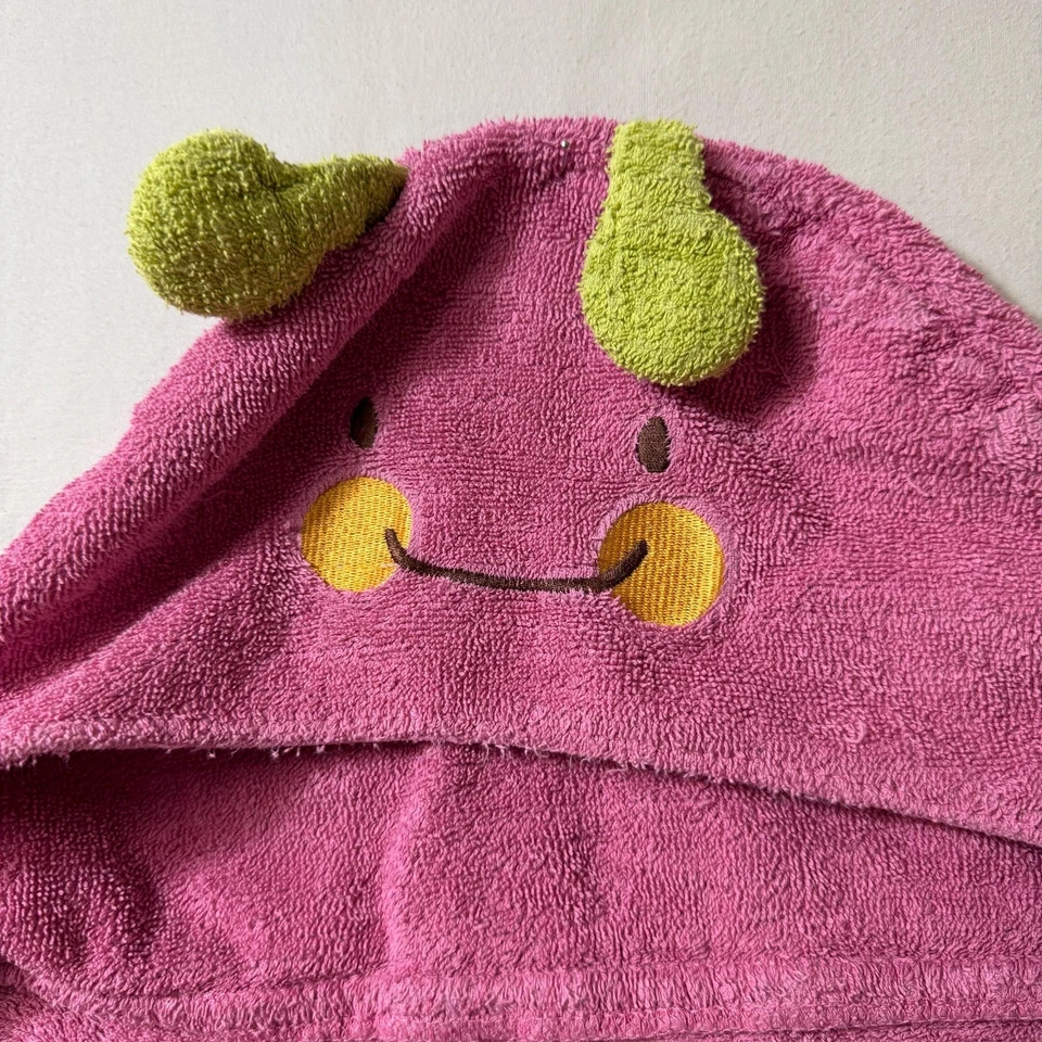 Butterfly Towel Set Girls Baby Pink Hooded Bath Washcloth Mitt Pool Beach Summer - Image 4 of 4