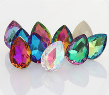 Phantom Aurora Crystal Glass Rhinestones Teardrop Color Faceted Beads Jewelrys