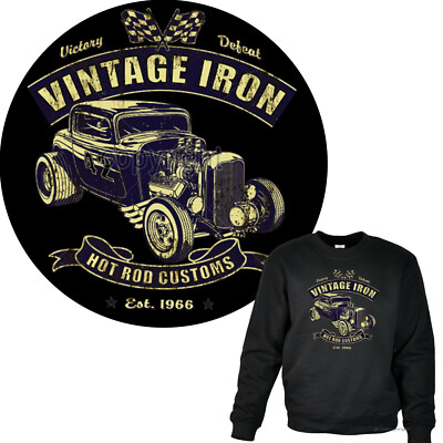 Hot Rod Sweatshirt classic US-Car Vintage Race retro Custom Garage *1288 schwarz