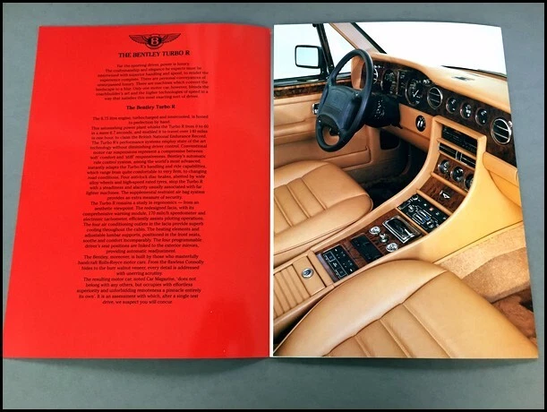 1990 1991 Bentley Turbo R Original Car Sales Brochure Catalog - Mulsanne S Eight - Image 3 of 4