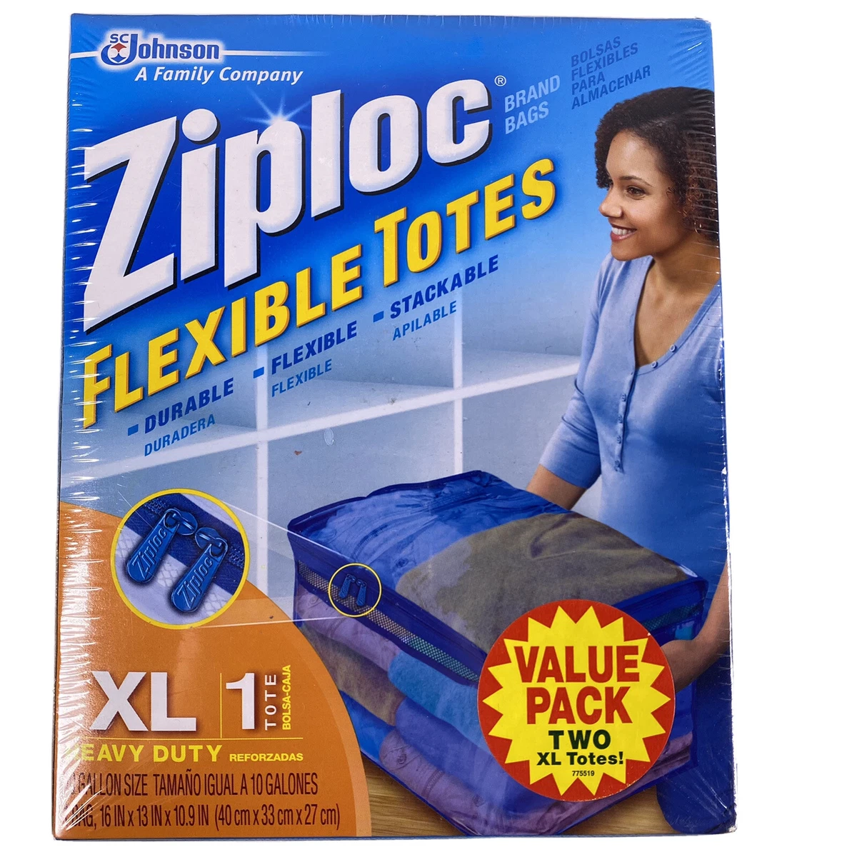 Ziploc Flexible Tote XL 2 Pack New in Box