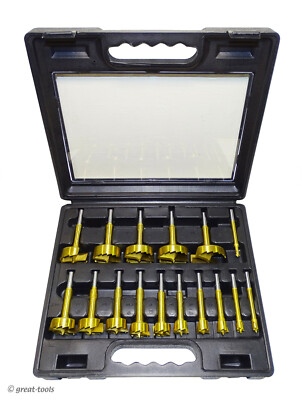 16-PC FORSTNER DRILL BIT SET - woodworking bits flat bottom hole drills ...