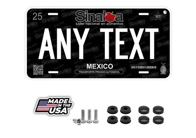 #ad Black Sinaloa Mexico Personalized Novelty Car License Plates Any Text $14.95