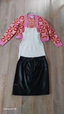 Jacke von VILA, Größe M mit echtem Lederrock von promod, Größe S und Strasspolu