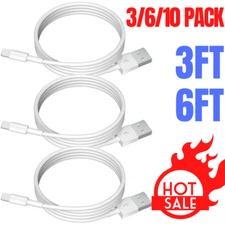 3FT 6FT USB Fast Charger Cable Sync Charging Cord Lot For iPhone 12 11 8 7 6 XR