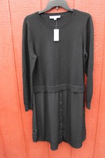 Ann Taylor lightweight black sweater dress Knee Length Size Large NWT $89