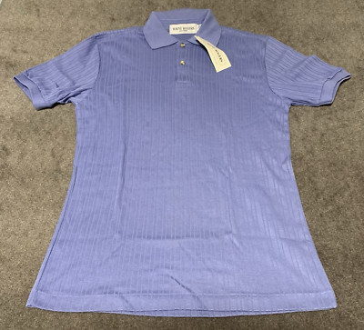 Wayne Rogers Polo Shirt Men's Size Medium Vintage Collared Button Blue