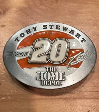 VINTAGE GREAT AMERICAN PRODUCTS NASCAR TONY STEWART HOME DEPOT #20 BELT BUCKLE