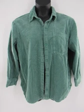 H&M Divided Women's Teal Green Corduroy Button Down Oversized Shirt Size Medium