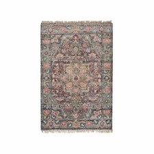 2' x 3' Sangria Red Soft Wool Heris Revival Hand Knotted Mat Oriental Rug R65851