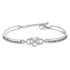  Inspirational Bracelet for Daughter Gifts from Mom You You're braver-silver