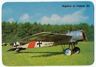 1986 Portugese Pocket Calendar German WW1 Aircraft Fokker E.III Eindecker