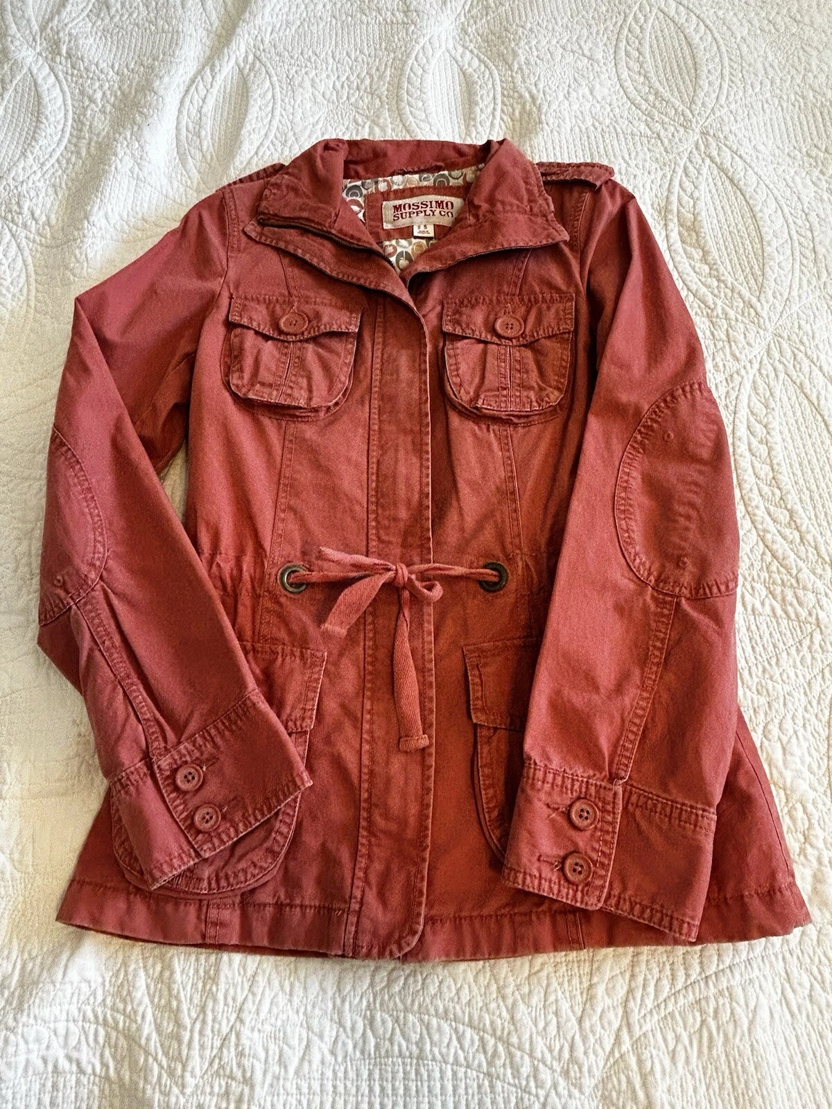 VETEMENTS Giacca donna utility Mossimo taglia piccola chiusura zip bottoni tasche casual arancione