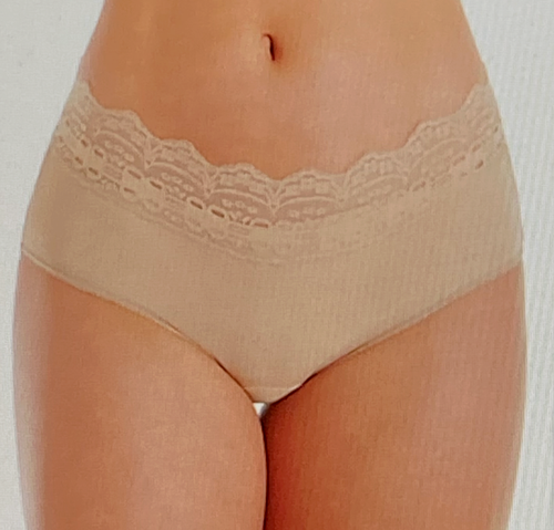 125 Olga Secret Hug Scoop Size 10/3XL Nude Semi Sheer Hipster Panty #913J3 NWOT
