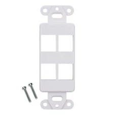4-Port White Keystone Jack Wall Plate Insert Snap-In RCA F-TYPE RJ45 HDMI LOT
