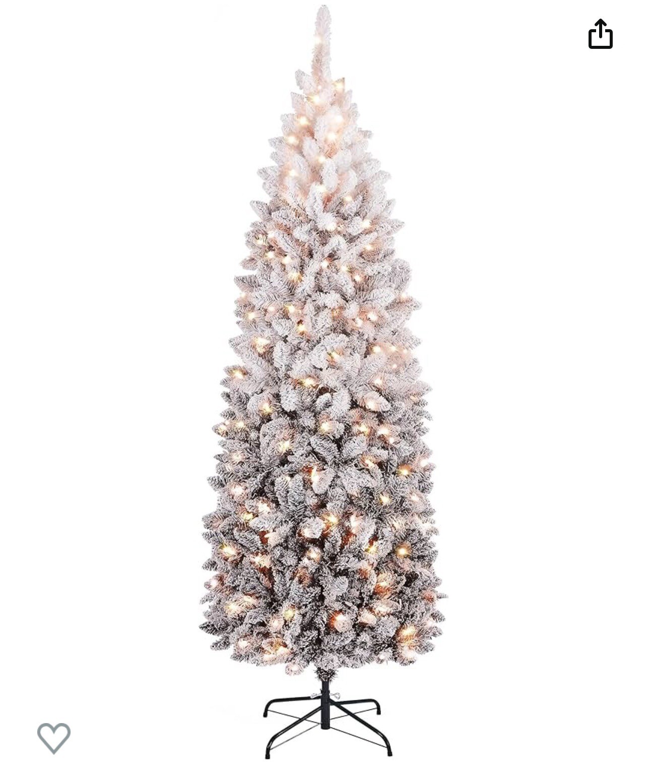Christmas Tree Slim Pre Lit Flocked Holiday Decoration 9ft eBay