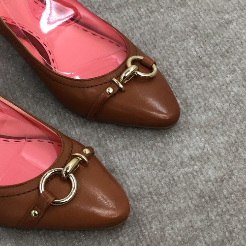 COACH Dakota Brown Leather Kitten Heel Pointed Toe Slingback Pumps Size 9B - Picture 3 of 13