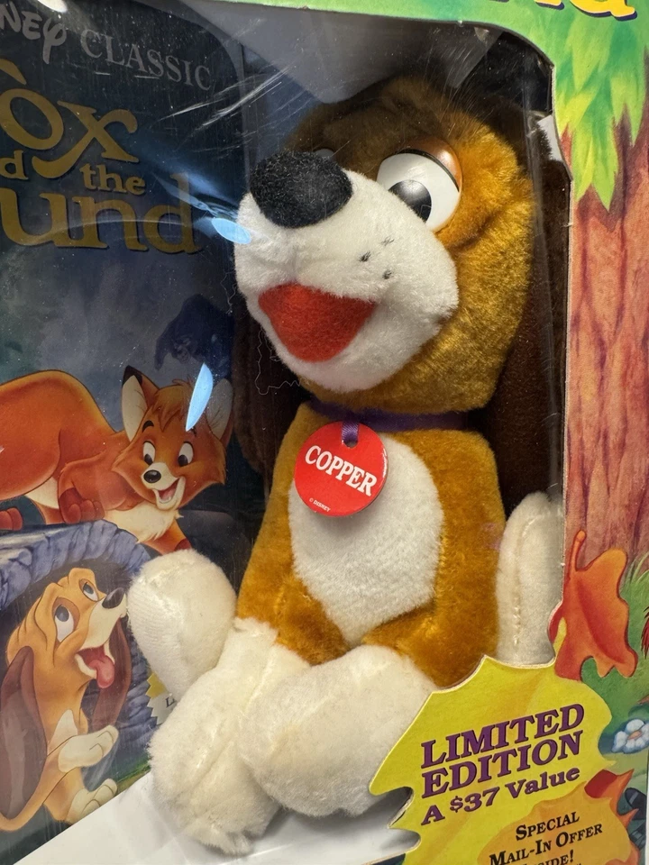 Walt Disney The Fox and The Hound VHS Video  Plush Toy Boxed Set Vintage New - Image 2 of 4