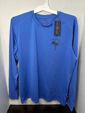Margaritaville Mens Blue Swordfish Long Sleeve Shirt Size L