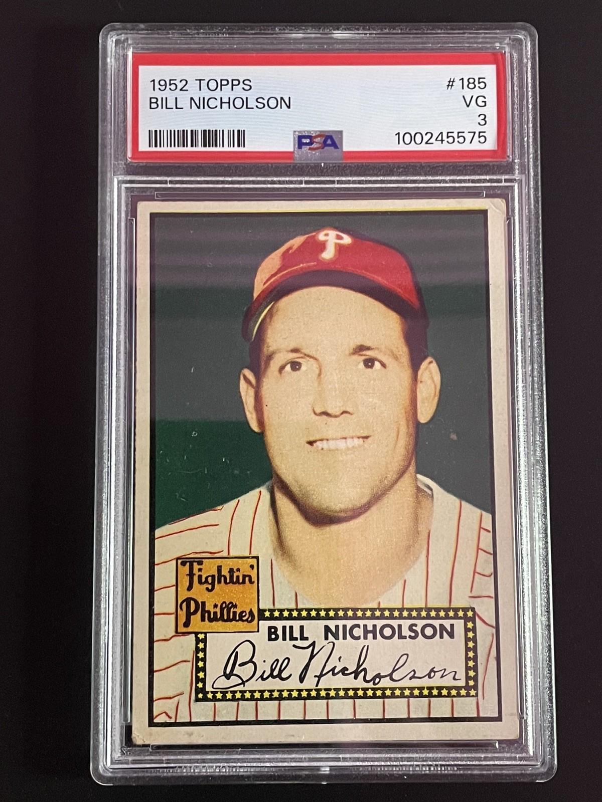 1952 Topps Baseball #185 Bill Nicholson PSA 3 VG